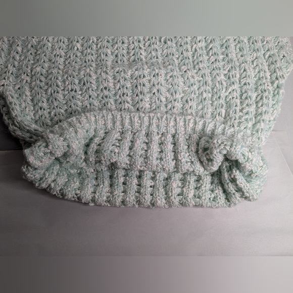 Vintage Custom Classics by MS Open Knit Sweater Women's Sz L Short sleeve Green - Picture 7 of 11